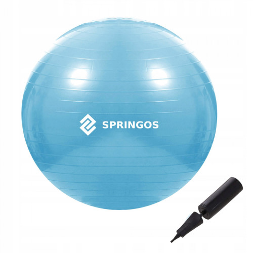Фітбол  Springos 55 cm Anti-Burst FB0006 Sky Blue - фото №5